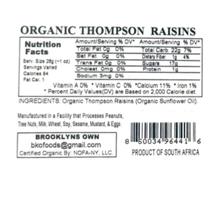 Organic Thompson Raisins